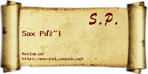 Sax Pál névjegykártya